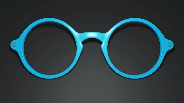 Ilustrace Modrých Brýlí Černém Pozadí — Stock fotografie