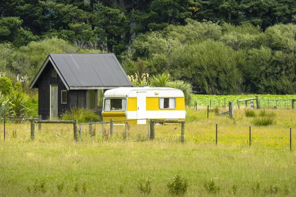 Een Afbeelding Van Een Particuliere Camper Nieuw Zeeland Landschap — Stockfoto