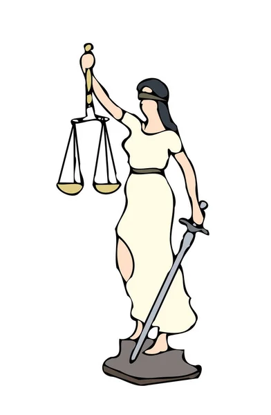 Egy Tipikus Justitia Előfizetői Grafika Illusztrációja — Stock Vector