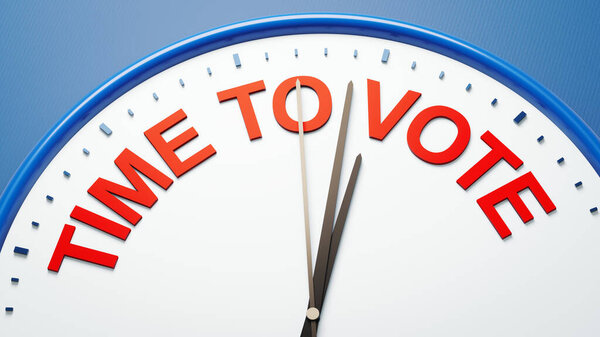 3D иллюстрация часов для голосования