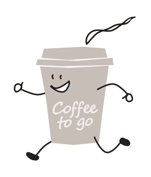 Eine Illustration Eines Lustigen Coffee Charakters — Stockvektor