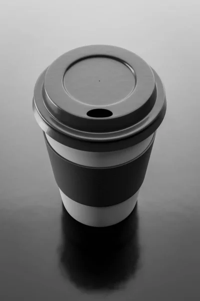 黒コーヒーでカップ3Dイラストを — ストック写真