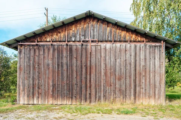 Das Bild Einer Hölzernen Landwirtschaftlichen Hütte — Stockfoto