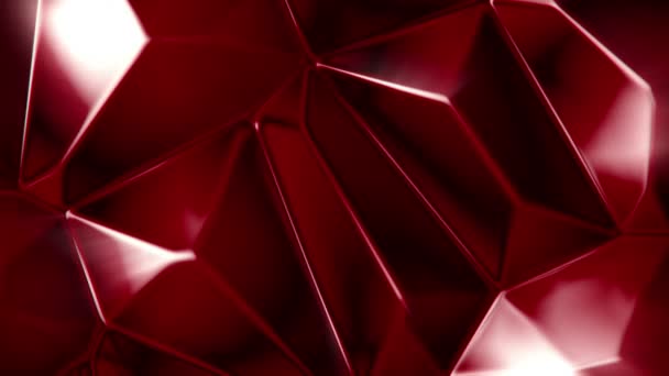 Roterande Röda Kristaller Abstrakt Bakgrund Sömlös Loop — Stockvideo