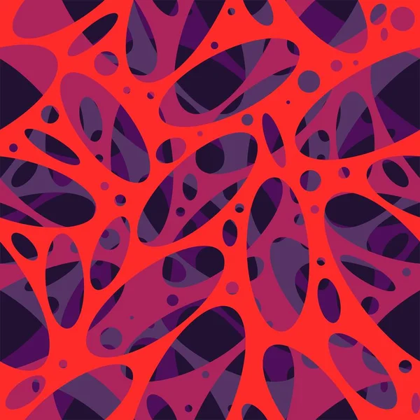 Абстрактные Орнаменты Овальных Отверстий Эффектом Объемности Красном Фиолетовом Синем Цветах — стоковый вектор