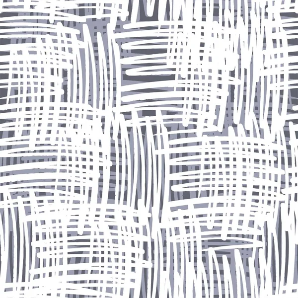 Kläckning Vertikala Och Horisontella Vit Färg Sömlösa Mönster Grå Bakgrund — Stock vektor