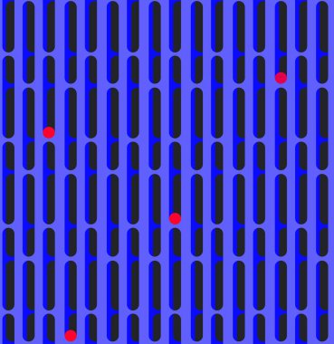 Bir deliğin içinde mavi, kırmızı ve mor renkler seamless modeli koyu gri arka plan üzerinde eğrileri ile geometrik kafes.