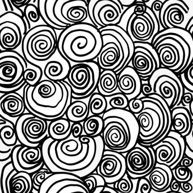 El çizimi sarmal çizgiler kıvrımlar oluşturuyor