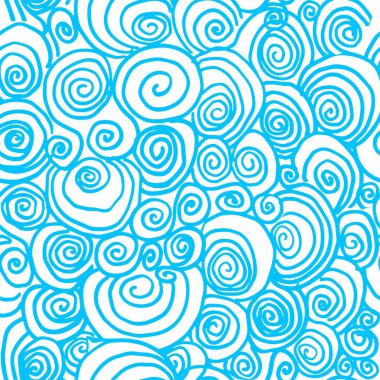 Hand drawn spiral lines forming curls clipart