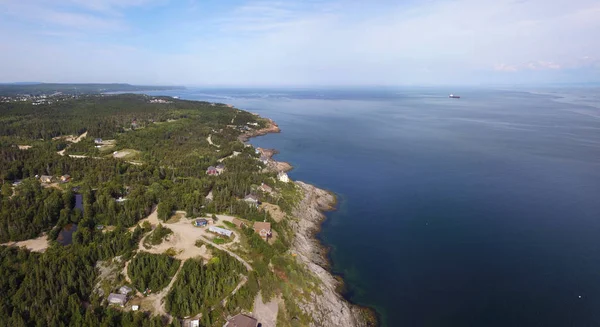 Beautiful Aerial Panorama Coastline Lawrence River Quebec Canada — Stock Photo, Image