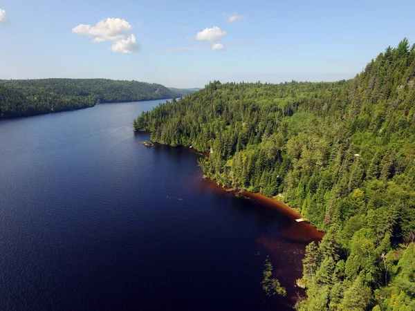 Veduta Aerea Del Bellissimo Fiume Panoramico Saguenay Quebec Canada — Foto Stock