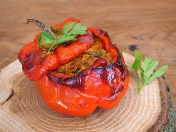 Paprika Grillé Rouge Farce Viande — Photo