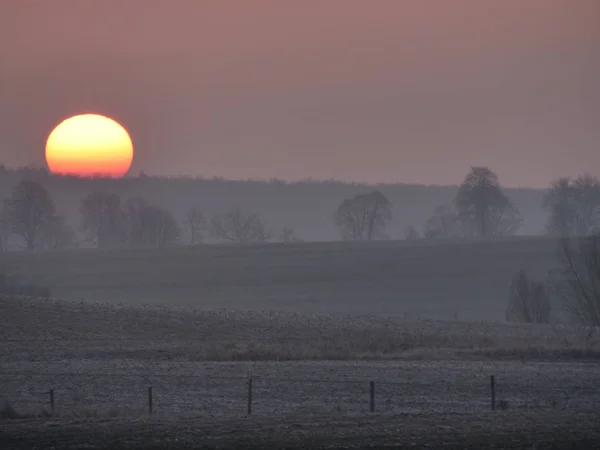 Sunrise in the winter — Stock Photo, Image