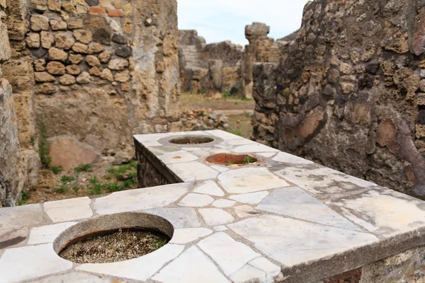 Antike Kochfläche in Pompeji — Stockfoto