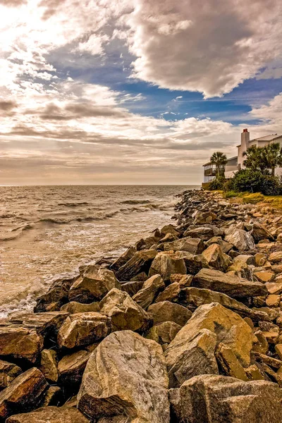 Rocky Shoal și Stormy Sea — Fotografie, imagine de stoc