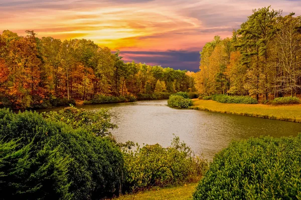 Autumn Lake at Sunset — Stock Photo, Image