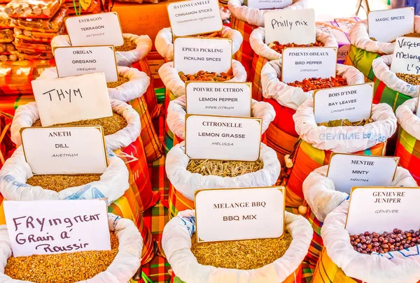 Herbs and Spices in a Market — Stock Photo, Image