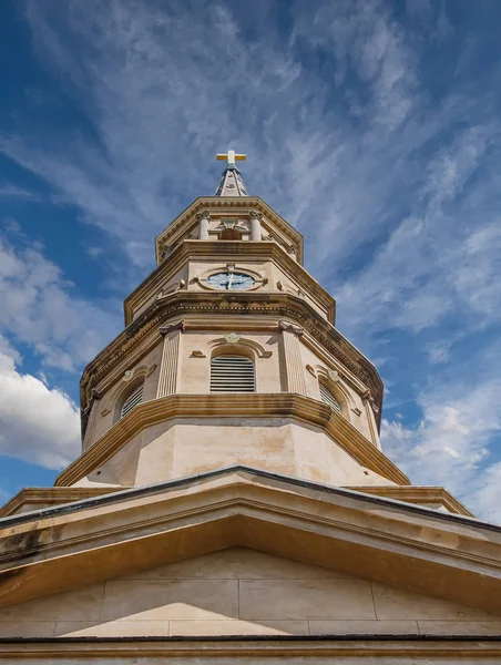 Brown Stone Steeple from Below — Stock Photo, Image