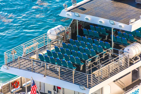 Rows of Empty Chairs on a Ferry — Stock Photo, Image