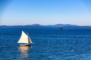Bar Harbor yakınındaki iki Yelkenli