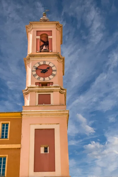 Torre del reloj rosa en Niza — Foto de Stock