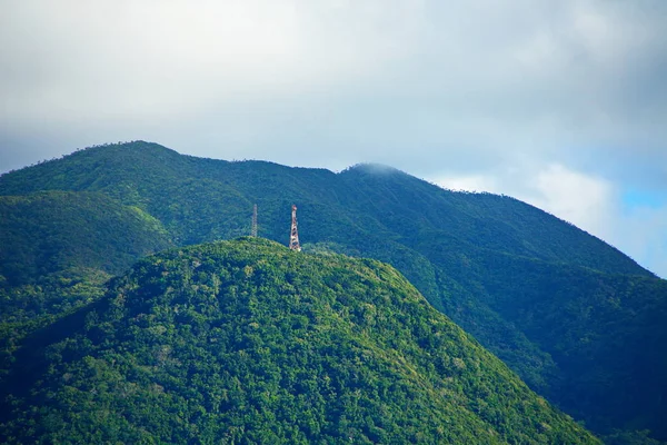 Вежа Язку Зелених Пагорбах Сент Кіттс Моря — стокове фото