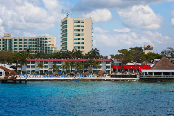 Strand Hotels op kust van Cozumel — Stockfoto