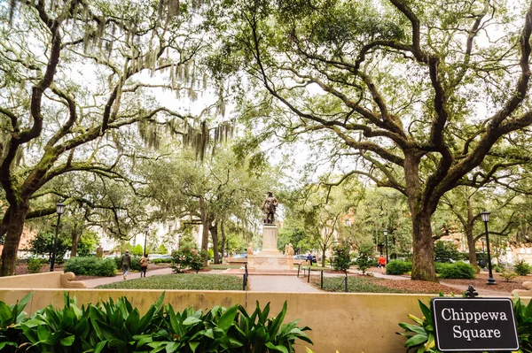 Praça Chippewa em Savannah — Fotografia de Stock