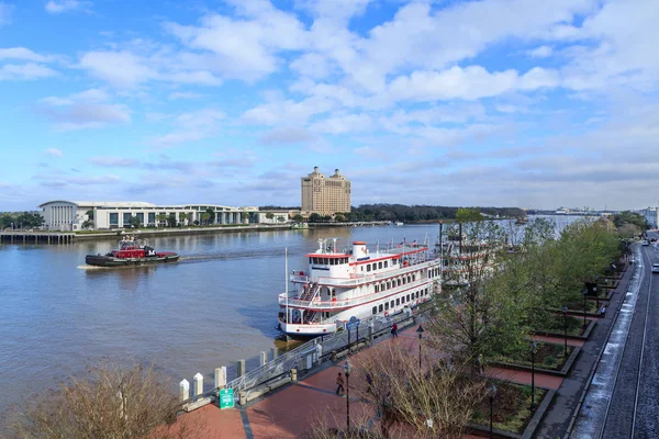 Nave a vapore sul fiume Savannah — Foto Stock