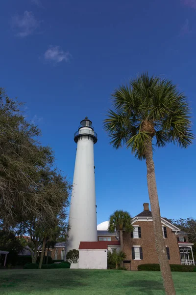 Lighthouse by Palm Tree — Stock Photo, Image