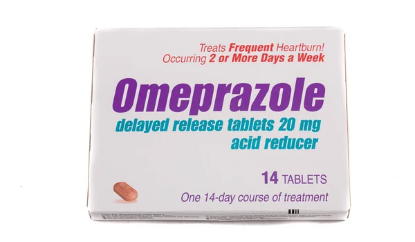 Schachtel Omeprazol — Stockfoto