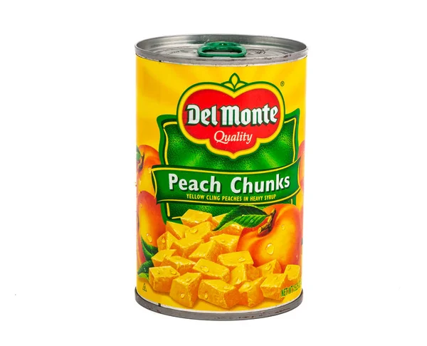 Del monte pfirsichstückchen — Stockfoto