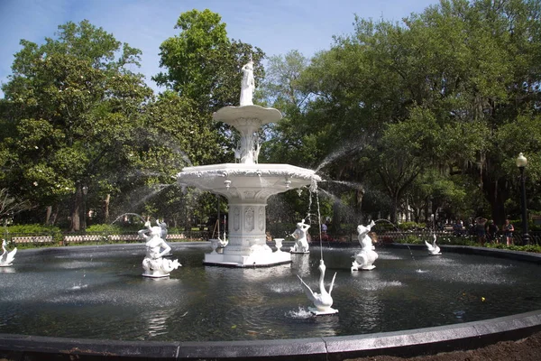 Forsyth park brunnen — Stockfoto