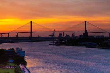 Gün Batımında Savannah Nehri