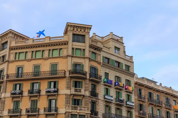 Estelada Flaggen auf Hotel Ginebra — Stockfoto