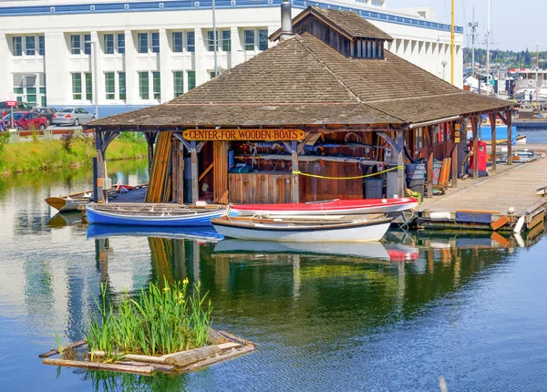 Центр деревянных лодок — стоковое фото