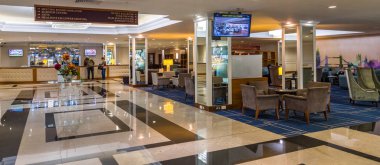 Güvenlik kamerası ile Londra 'da Marriott lobi 