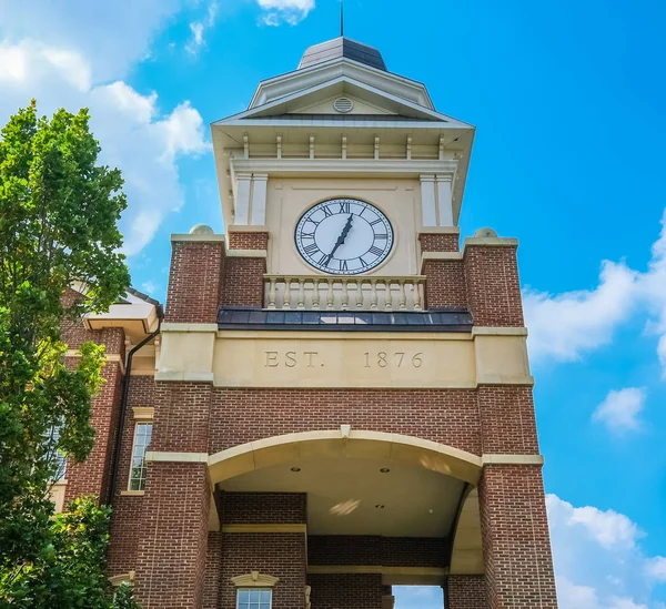 Clock Tower with 1876 Stone — Stock Photo, Image