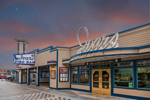 Tidig morgon på Ivars Fish bar — Stockfoto