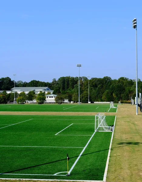 Goals on Soccer Field — Stock Photo, Image