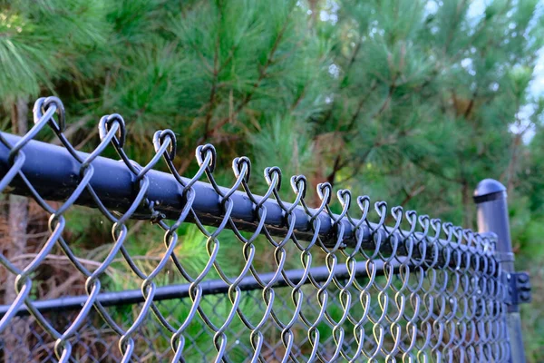 Top of Black Chain Link Fence — Stock Photo, Image