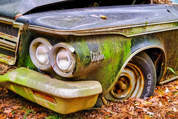 Moss Covered Old Chrysler — Stock Photo, Image