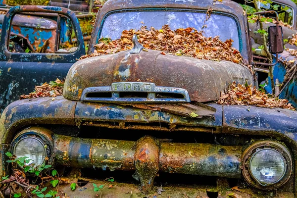 Stary zardzewiały Ford pickup Truck — Zdjęcie stockowe