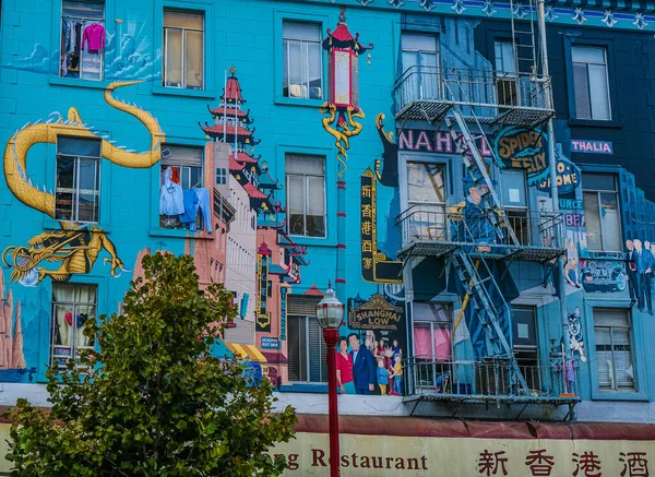 Muur op Chinees restaurant — Stockfoto