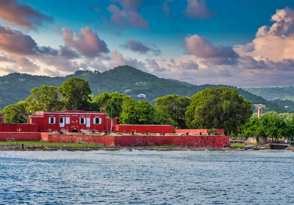 Altes Rotes Fort Auf Der Karibikinsel Croix — Stockfoto