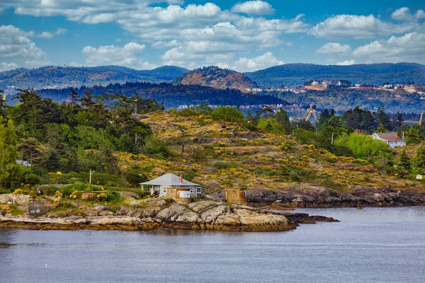 Vecchia Casa Pietra Sulla Costa Rocciosa Victoria — Foto Stock