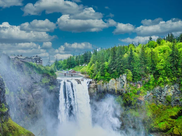 Snoqualmie Falls Bij Seattle Washington Het Noordwesten Van Stille Oceaan — Stockfoto