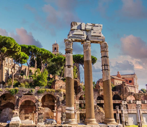 Utsikt Över Antika Ruinerna Forum Romanum — Stockfoto