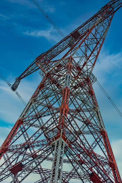 High Power Pylon on Blue — Stock Photo, Image