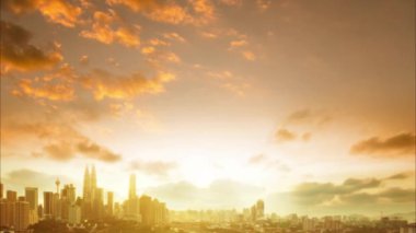 Malezya şehir manzarası çevre düzenlemesi. Kuala Lumpur manzarası gün batımı görünümü görünümünde. 4 k görüntüleri video kaydırma veya yakınlaştırma.